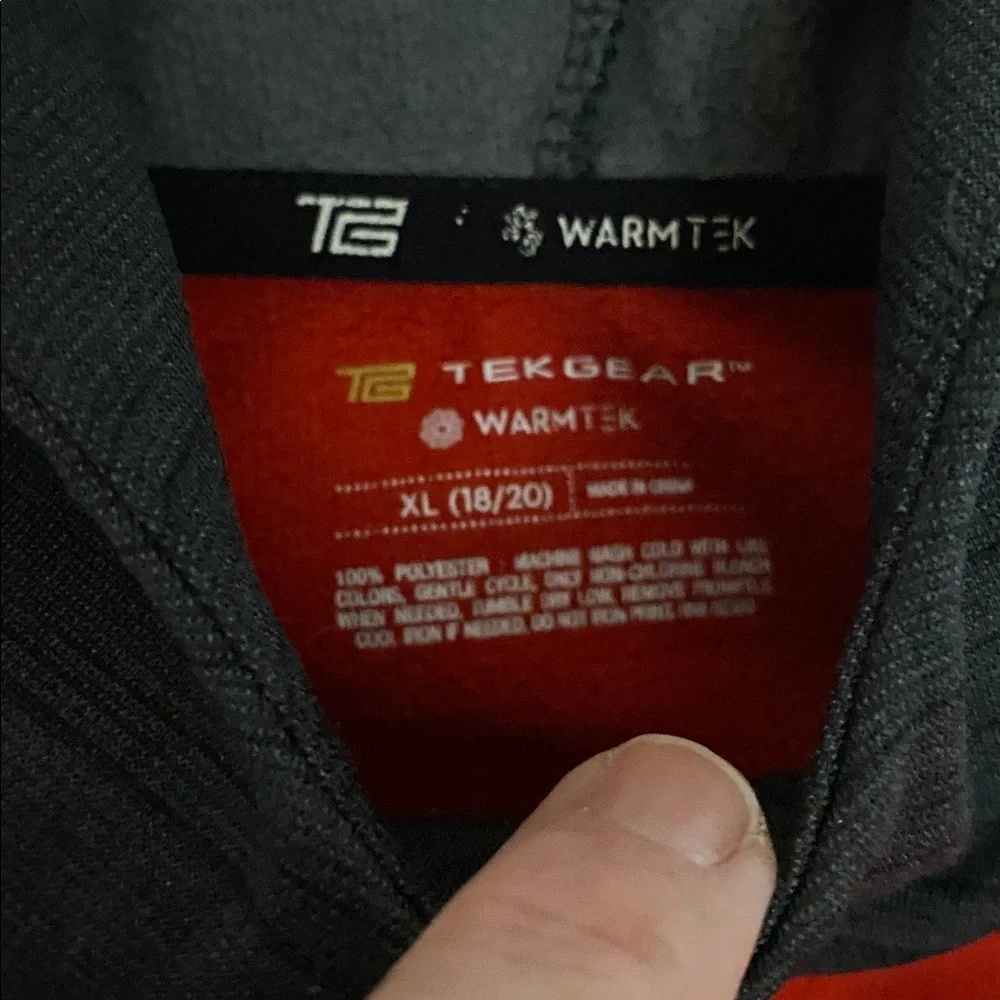 Tekgear boys size XL (18-20) baseball hoodie